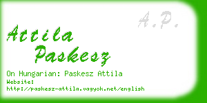 attila paskesz business card